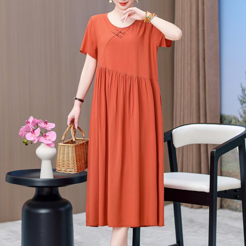 

Элегантные платья для женщин, большие размеры, свободное повседневное длинное платье с винтажным принтом и рукавами, летняя женская одежда среднего возраста 5XL