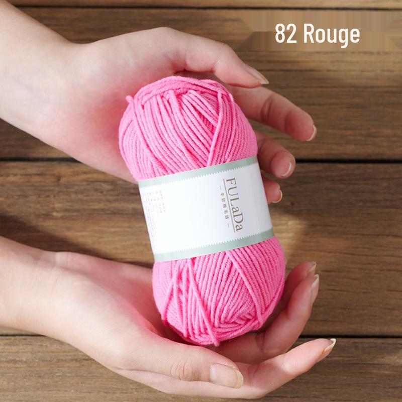 Baby 4-fädig gekämmte Milchbaumwollgarnknäuel zum Handstricken & Häkeln - DIY Puppe, Pullover, Schal Materialpaket