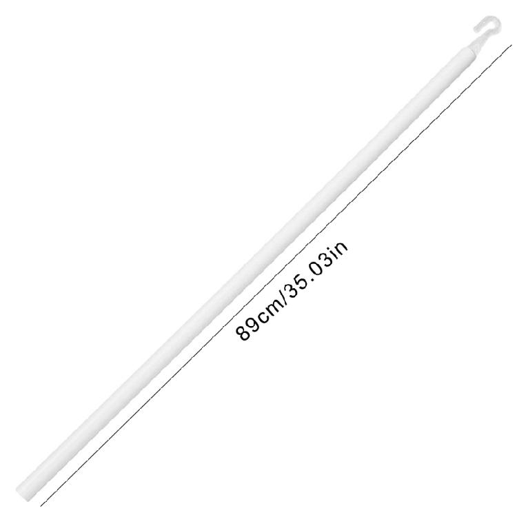 Vertical Blind Opening Rod with Handle and Stick White Plastic Replacement Curtain Pull Wand for Home Window Decors