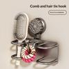 Wall-Mounted Comb Storage Rack Suction Cup Bathroom Hair Tie Holder No-Drilling Needed Hairband Holder Plastic Organizer