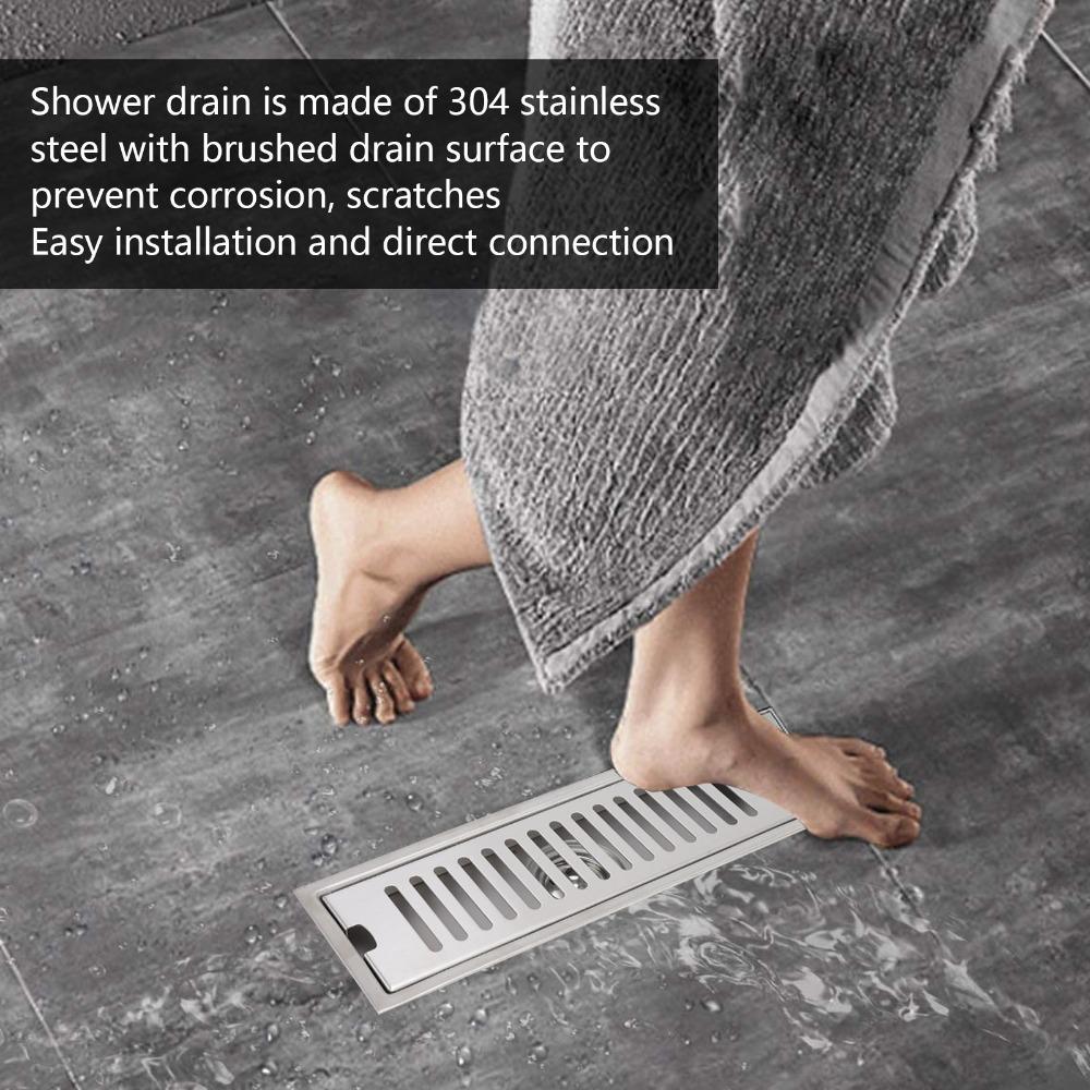 Rectangular Linear Shower Drain 30 × 10 cm / 11.81×3.94in Shower Floor Drain  Garage