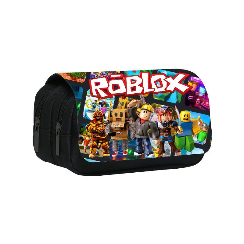 Roblox Cartoon Pen Pouch With Double Layer Design And Nylon Material For Kids