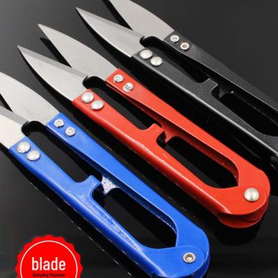 Large U-Shaped Stainless Steel Yarn Scissors with Iron Handle for Cross Stitch and Sewing