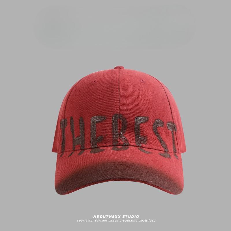 Oversized THEBEST Gradient Baseball Cap, Big Head Friendly Distressed Dad Hat for Men & Women L