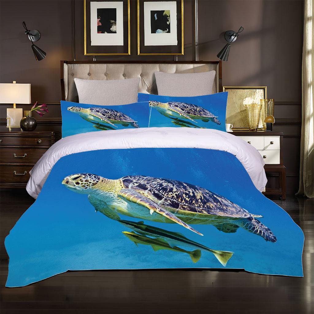 Duvet Cover Double 3D Animal Turtle Bedding Quilt Cover Gifts For Children Teenager Warm Summer Queen Size Set Comforter