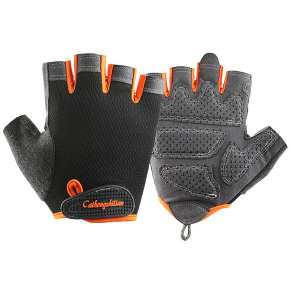 

Biking gloves half finger men s and women s non-slip breathable sunscreen foreign trade cross-border outdoor new fitness sports glo Practical Use S оранжевый
