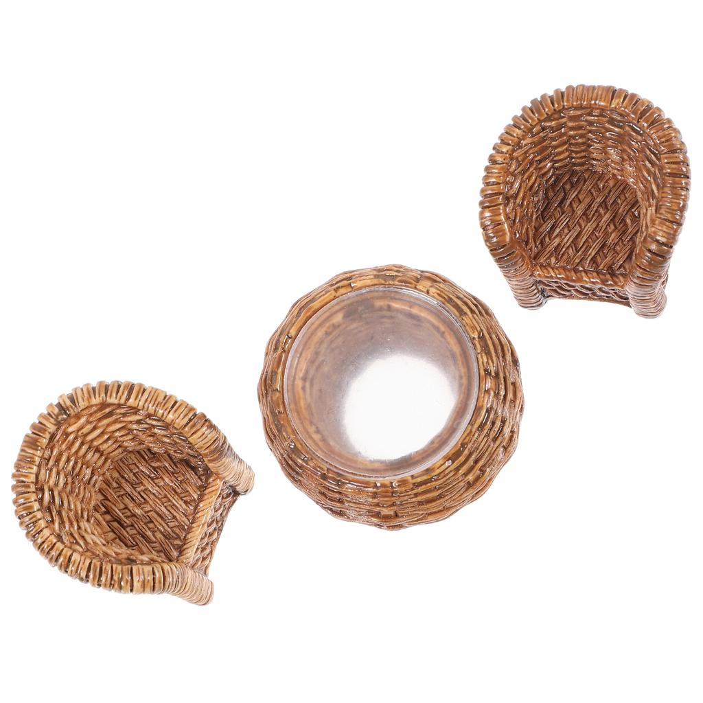 Di Mobili per la casa delle bambole Set di sedie da tavolo intrecciate Modello Set di mobili per la casa delle bambole Cestini