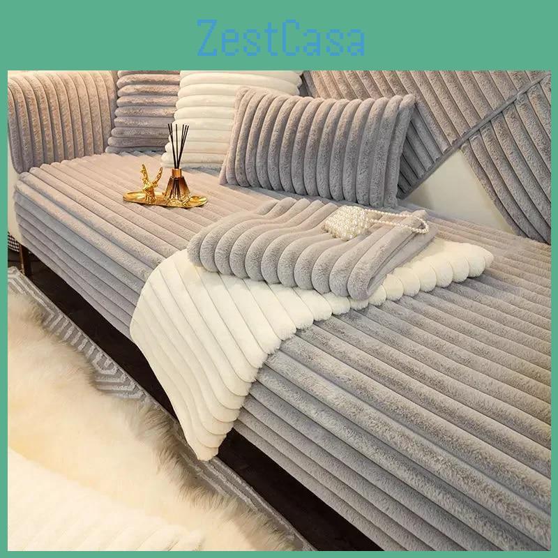 Soft Rabbit Quilted Super Plush Sofa Towel Winter Warm Thick Plush Couch Cover Lshaped Sectional Antislip Sofa Cover