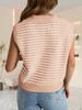 Women's V Neck Cap Sleeve Knit Sweater Vest Summer Sleeveless Pullover Top
