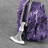Nerezový náhrdelník Vikings Rune Axe Pánská severská móda Náhrdelník s přívěskem Thor's Hammer Punk Amulet Šperky Velkoobchod Dárek