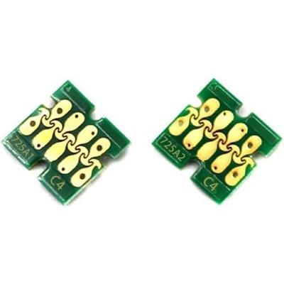 T7251-T7254 T725A Cip Cartuș Cerneală Albă Compatibil cu Imprimanta Ep-Son SureColor F2000 F2100 SC-F2000 SC-F2100 Cipuri Albe T725A00 (Culoare : K C M