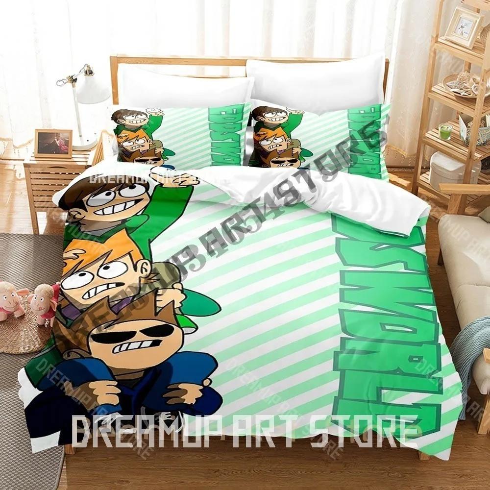 Ensemble de literie imprimé 3D Eddsworld Game Taille Simple Jumeaux Individuel Double Queen King Size Ensemble de lit pour chambre d'adulte Housse de couette Ensemble de draps de lit dessin animé EU Single 90x200cm
