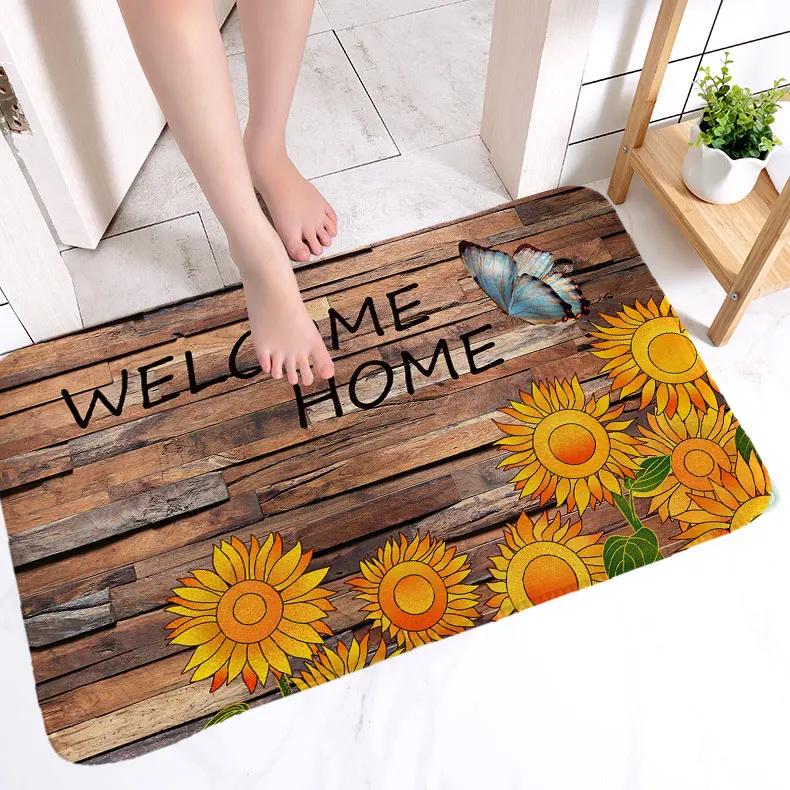 

Warm Sunflower Welcome Mat for Home Outdoor Porch Indoor Entryway Balcony Non-Slip Durable Weather-Resistant Decor Mat 50X80cm