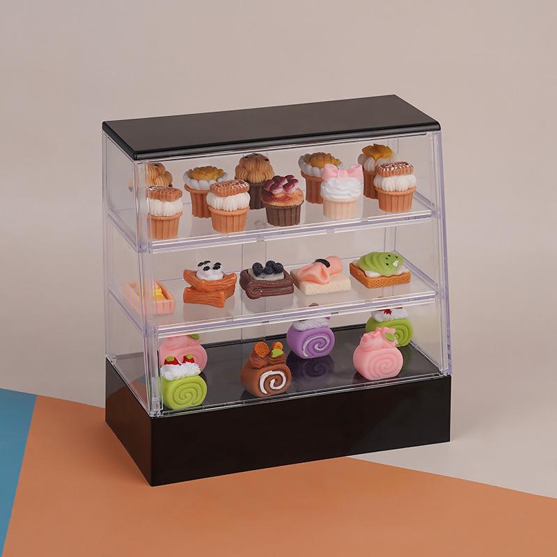Casa de Bonecas Miniatura Loja de Bolos Decoração Balcão de Padaria Exibição Modelo de Comida Casa de Brincar Para Menina Presente Brinquedo de Cozinha