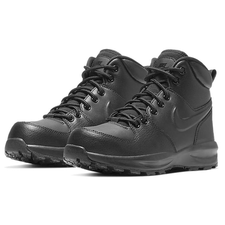 Nike Manoa Leather GS Triple Black Black Casual Outdoor Boots BQ5372-001
