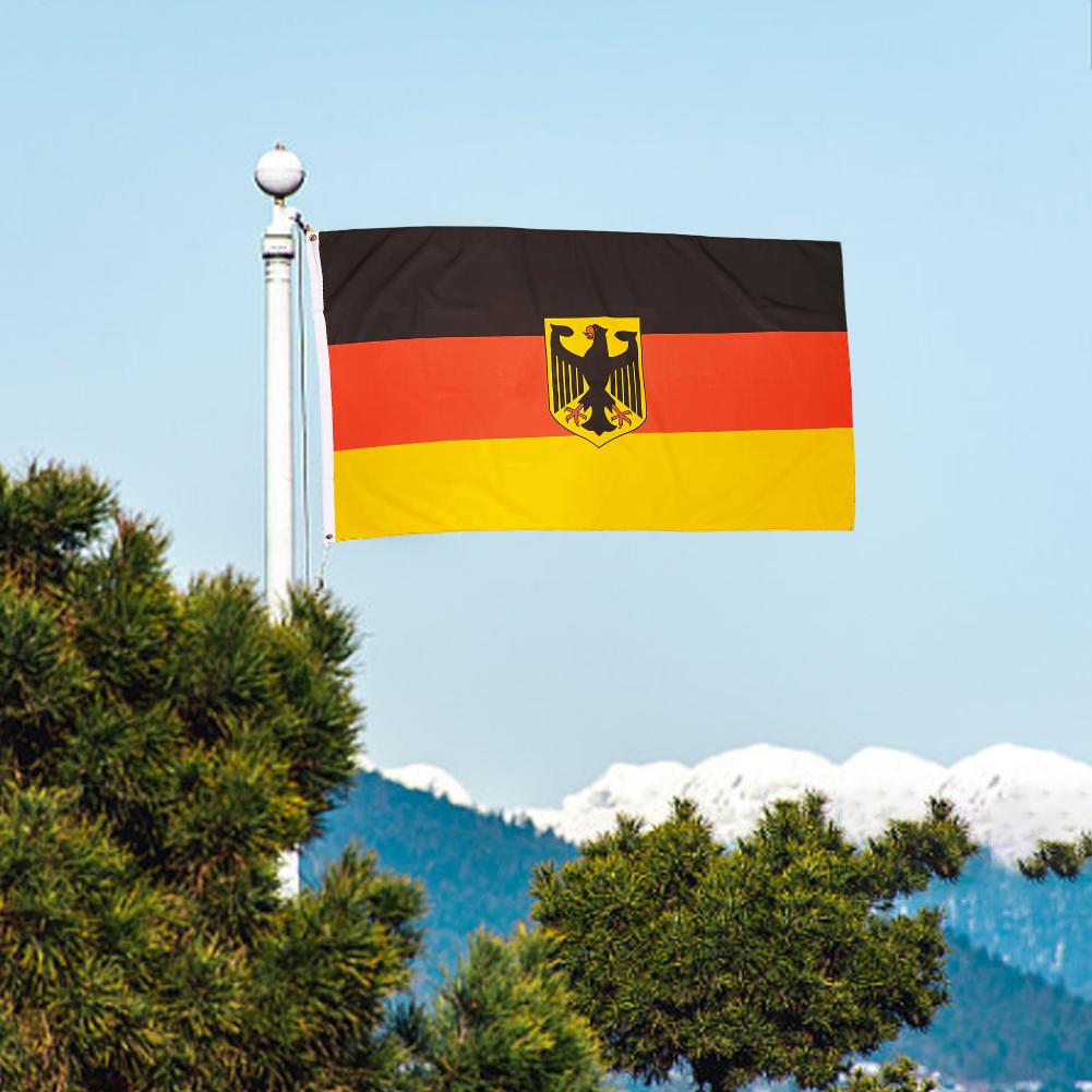 גרמניה סמל לאומי דגל פוליאסטר גרמני Deutschland דגל מתנפנף עם לולאות מתכת סמל נשר דגל 90x150 ס"מ