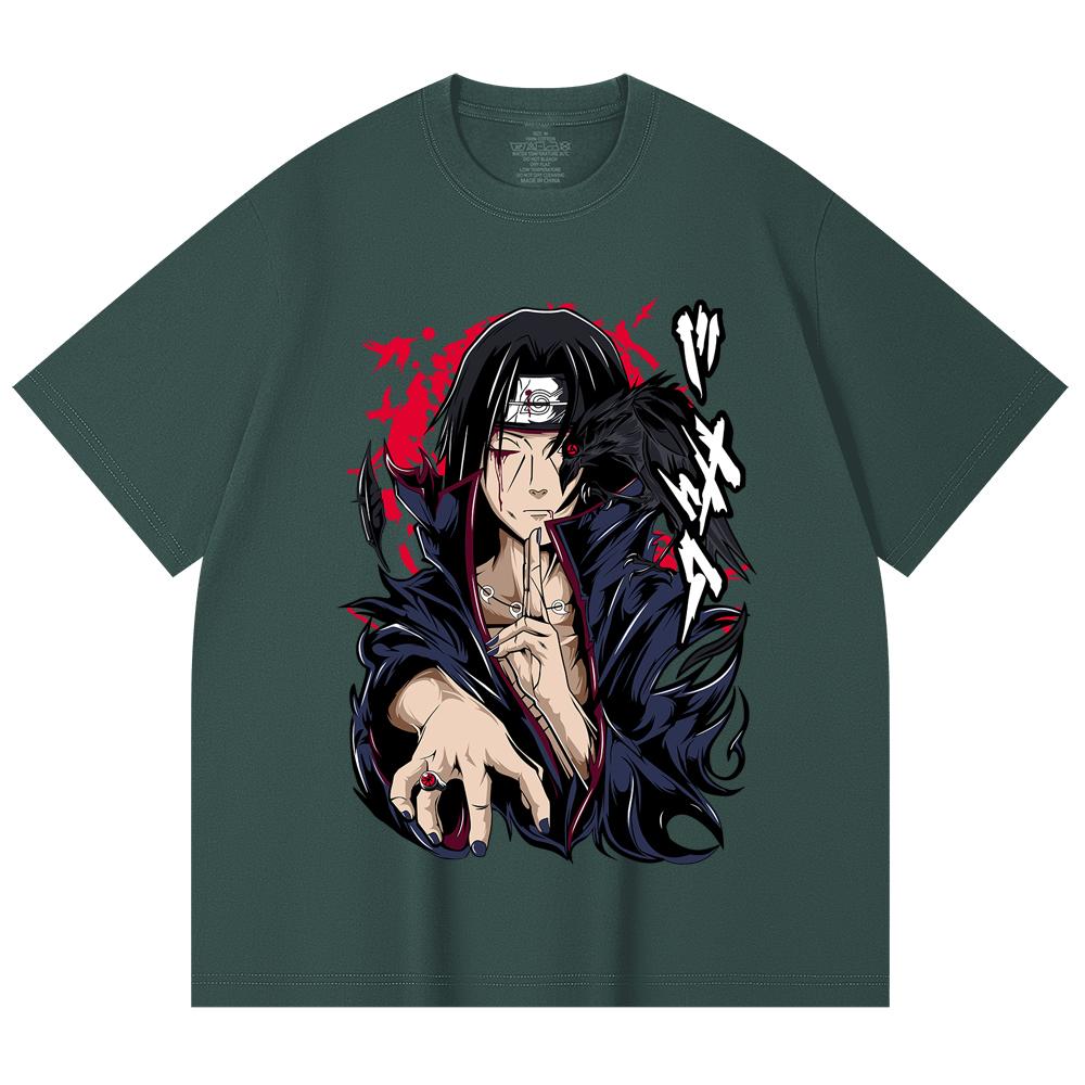 230 g/m² 100% Bavlna Naruto V3 Potisk Itachi Unisex Tílko z Heavy Bavlny
