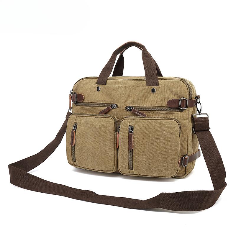 Leisure Canvas Bag Crossbody Computer Backpack Business Briefcase School Bag
