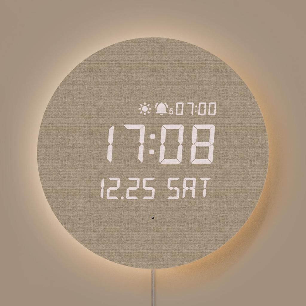 mooas Full Moon Backlight Night Light LED Wall Silent Wall 3 Usage Select 2 Ways of Wall Multifunctional LED Alarm Hour Remote 4 Levels of Brightness