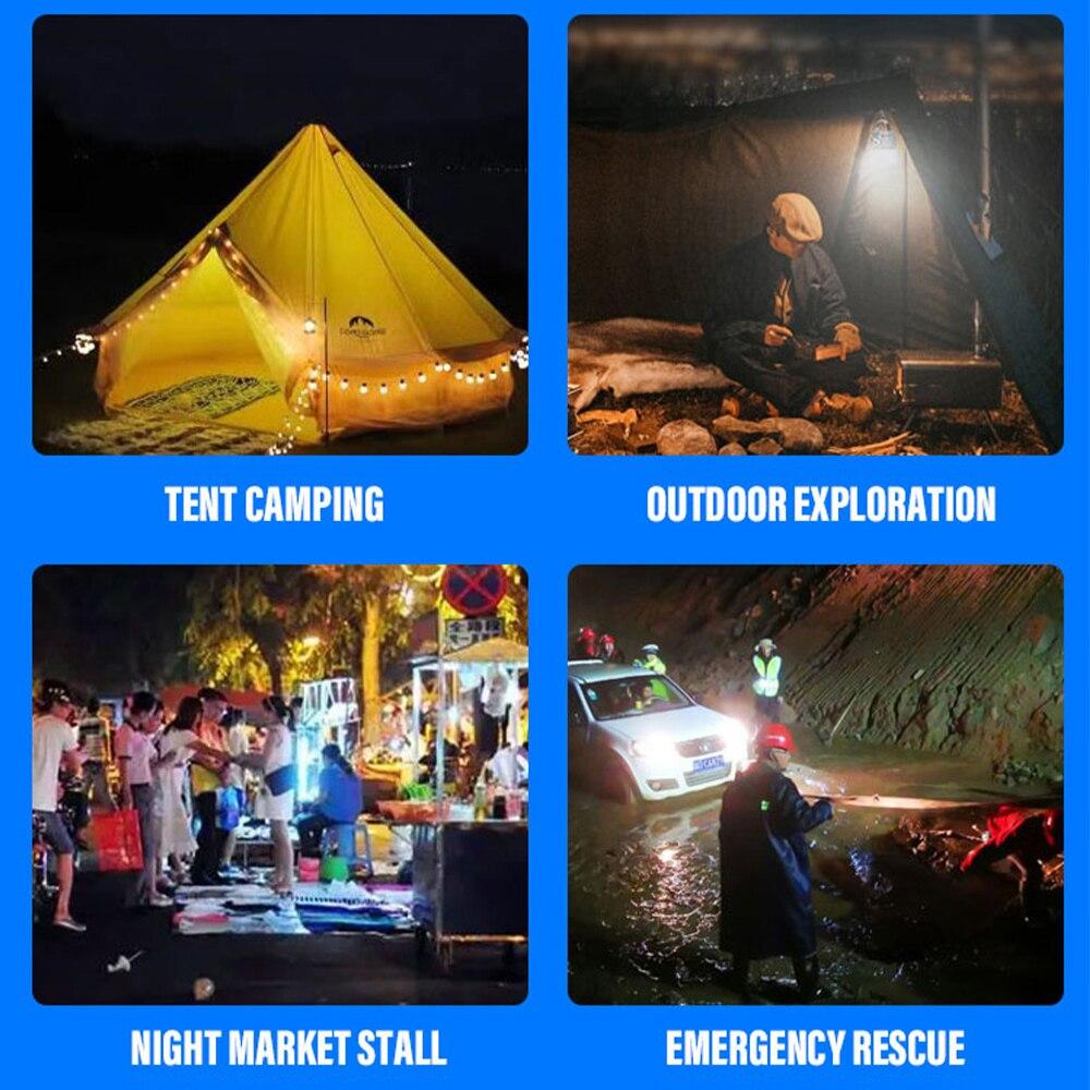 Rechargeable LED Camping Light Super Bright Portable Light Flashlight Waterproof Lantern Support Long Distance Lighting