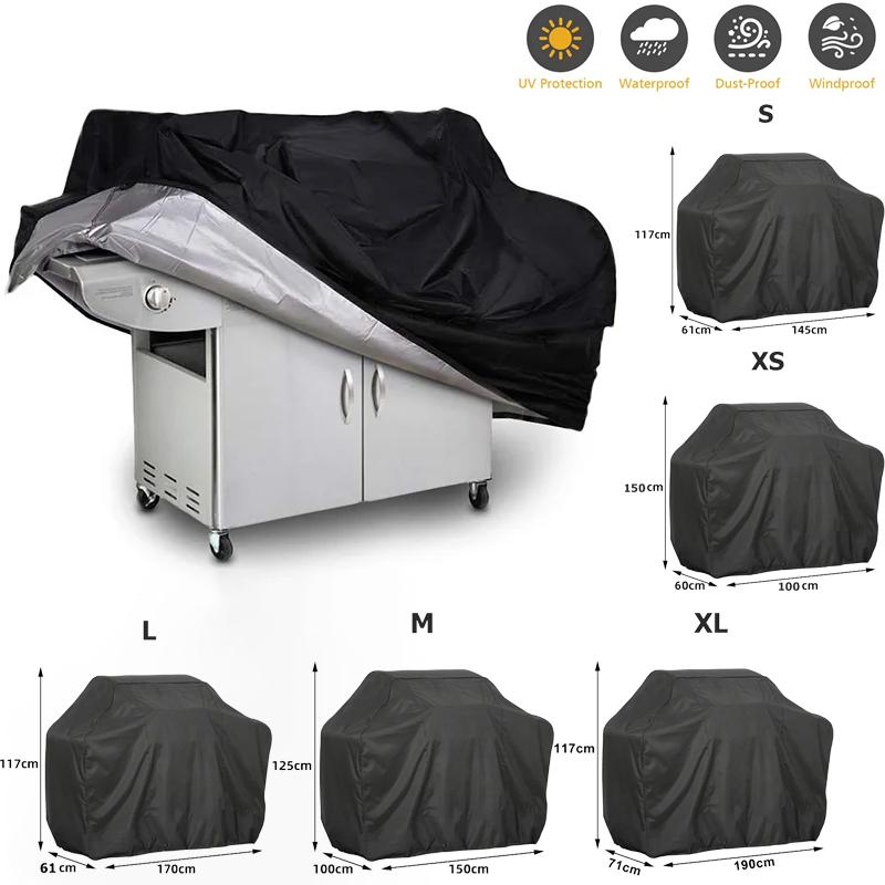Heavy duty charcoal grill outdoor rain cover, 210D Oxford cloth barbecue grill cover dustproof and waterproof