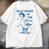 Silly Goose On The Loose T Shirts for Women Funny Cowgirl Western Tee Shirt Fashion Round Neck Graphic Summer Tshirt Clothes