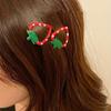 4pcs Women's Adorable Strawberry Shaped Hair Clip Set,Cartoon Colored Clamps for Girls and Women,Cute Hairstyle Accessory