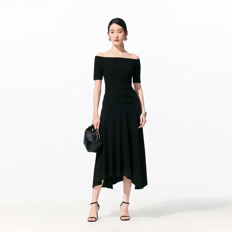 VEROMODA Pleated Irregular Hem A-line Skirt