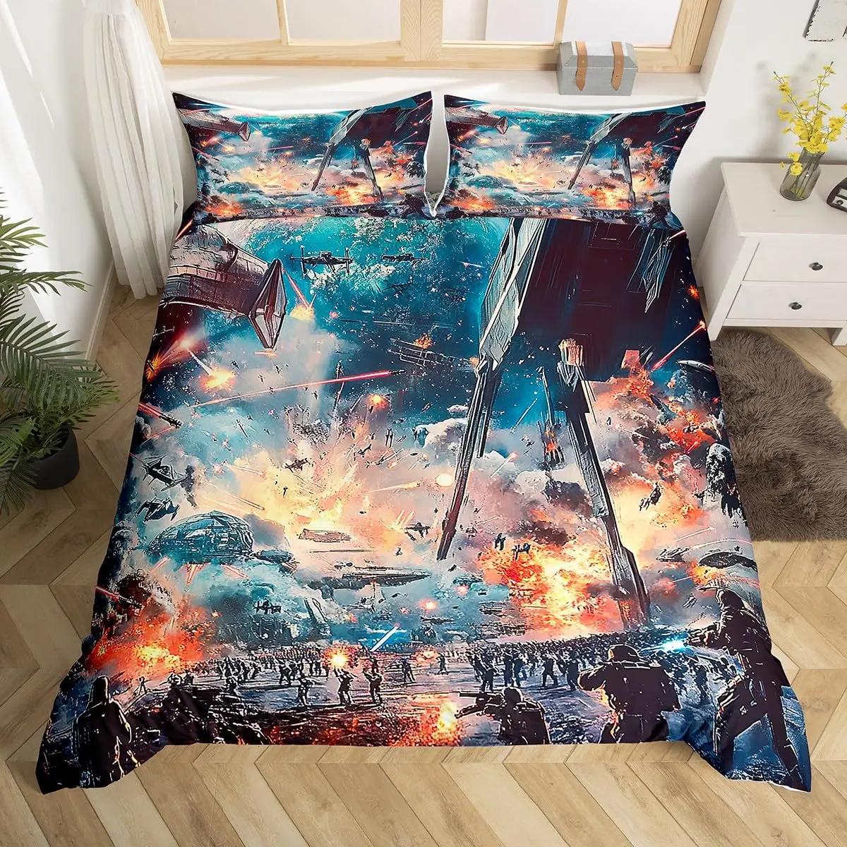

Comforter Science Fiction Bedding Twin Size Starry 3D Printed Decor Bed Set Soft Microfiber Bedding Set Comforter (quilt)-EU Single(135*200cm)3pcs