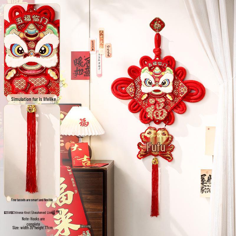 2025 New Year Fu Character Chinese Knot Pendant for Door, Hallway, or Housewarming Decoration