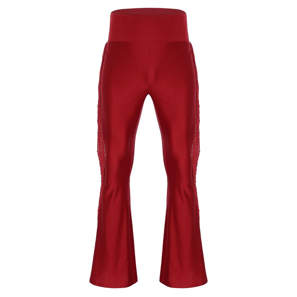 Herre Dusker Slengbukser Vintage Høy Midje Klokkebukser Danse Sceneopptreden