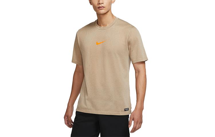 Nike T Shirts Men s Khaki Crew Neck Moderate Straight Fit DD1704-247 S