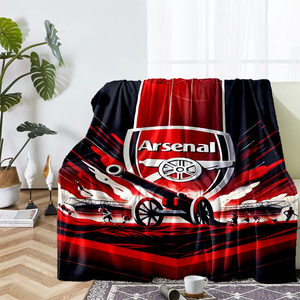 Arsenal F.C Theme Printed Blanket - Perfect for Couch, Bed, Travel & Outdoor Use | Machine Washable, Cozy & Durable.
