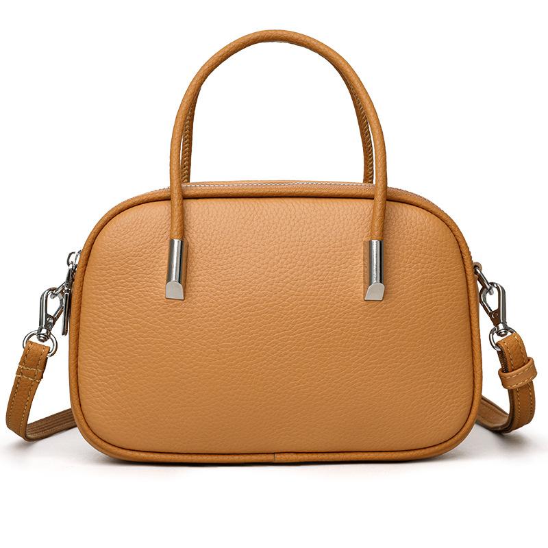 Genuine Leather Handbag, Fashionable Large-capacity Single-shoulder Crossbody Bag, Women's Bag