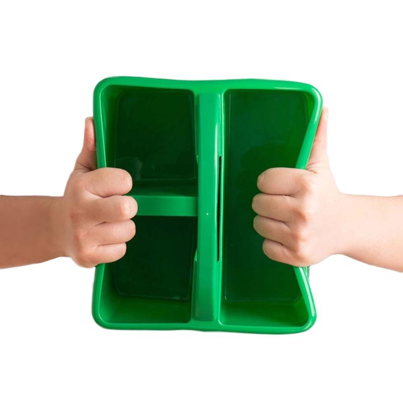 Portable Multiuse Arts Crafts Caddies 3 Compartments Storage Caddy with Carrying Handle Plastic Divided Basket Bin Box