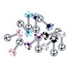 12 Pieces 16G Stainless Steel Cubic Zirconia Earrings for Women Stud Body Jewelry Set