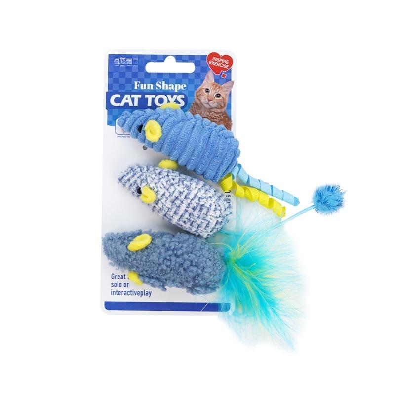 Cat Toy Simulation Mouse Three Packs Catnip Self-hi To Relieve Boredom Cat Stick Kitten Grinding Teeth Pet Toy