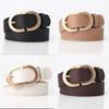 Womens Casual Faux Leather Belt With Alloy Buckle For Dress Enhancement And Shirt Accessory