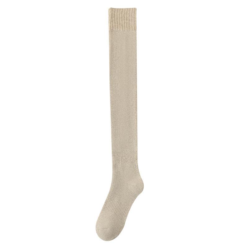 Socks Women'S Winter Thickened Knee Socks Solid Color Wear-Resistant Cotton Socks Anti-Pilling Casual Versatile Stockings Wholesale