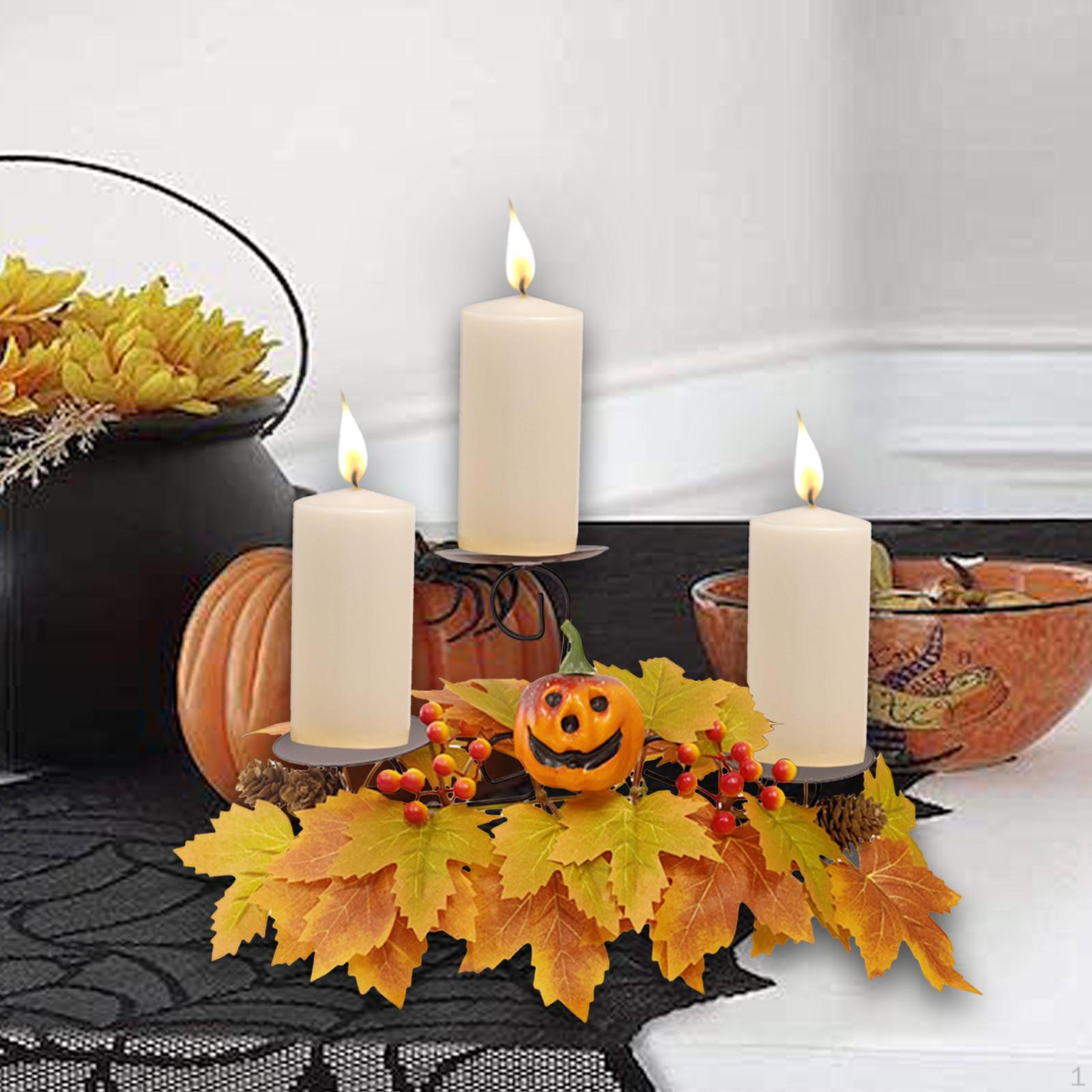 

Candle Holder Halloween Candlestick Celebration Holiday Decoration Tabletop Parties Home Decor Pinecone Pumpkin