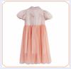Summer Girls' New Chinese Style Dress, Medium Size Children's Mesh Qipao Skirt, Bubble Sleeves Princess Skirt, Girls' Fashion