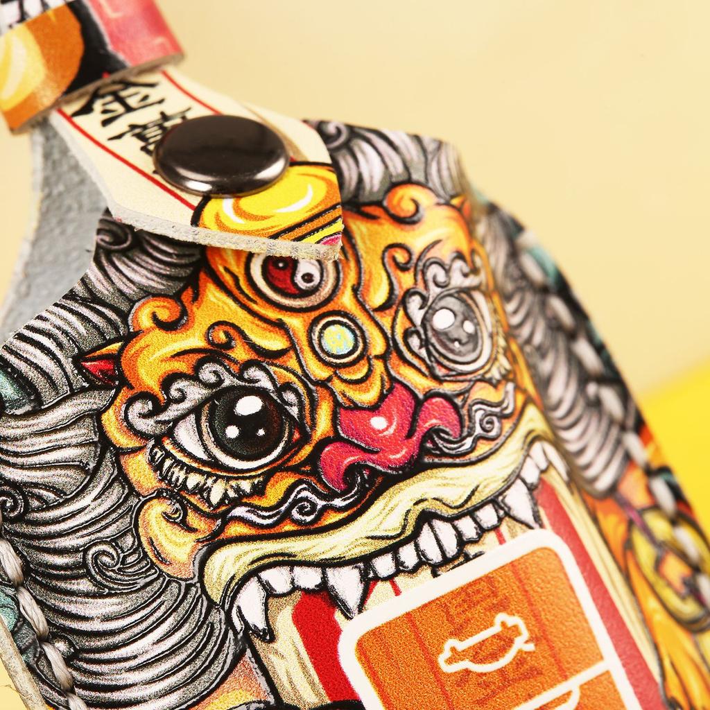 The Key Bag Is Suitable for Toyota Gift Customization, Personalized Creative Handmade Leather, Guochao Car Key Cover.