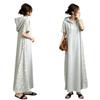 Long Sweatshirt Dress with Short Plus Casual Wear Gray [EWXGDHD] Women's Hood, Sleeves, Lightweight, Breathable, Frilled, Lace, Size, (JP, Alphabet,