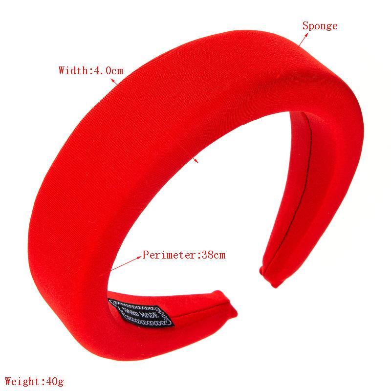 Diadema para mujer, diadema de ala ancha de Color Makaron, aro para el pelo para la cara de Color sólido con esponja gruesa Simple
