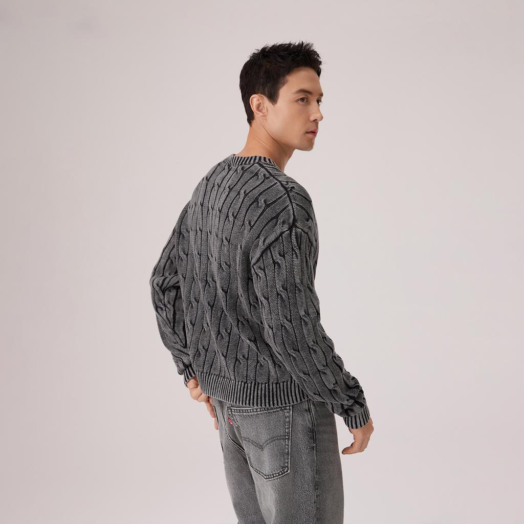 Levis 3D Twisted Flower Comfortable Skin-Friendly Simple Solid Color Versatile Lazy Style Knitted Sweater Unisex sweater 0058W-0002