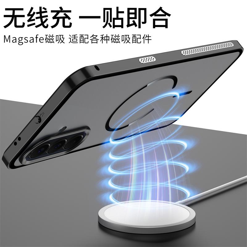 Magnetische Hülle Für Samsung Galaxy A37 Hülle Aluminiumlegierung Metallrahmen Matt Transparente Acrylhülle Für Samsung A 37 5G