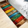 Natural Stone Mosaic Runner Rug Multicolor Stone Pattern Mat Bedroom Bedside Carpet Rustic Stone Wall Design Anti-slip Decor Rug
