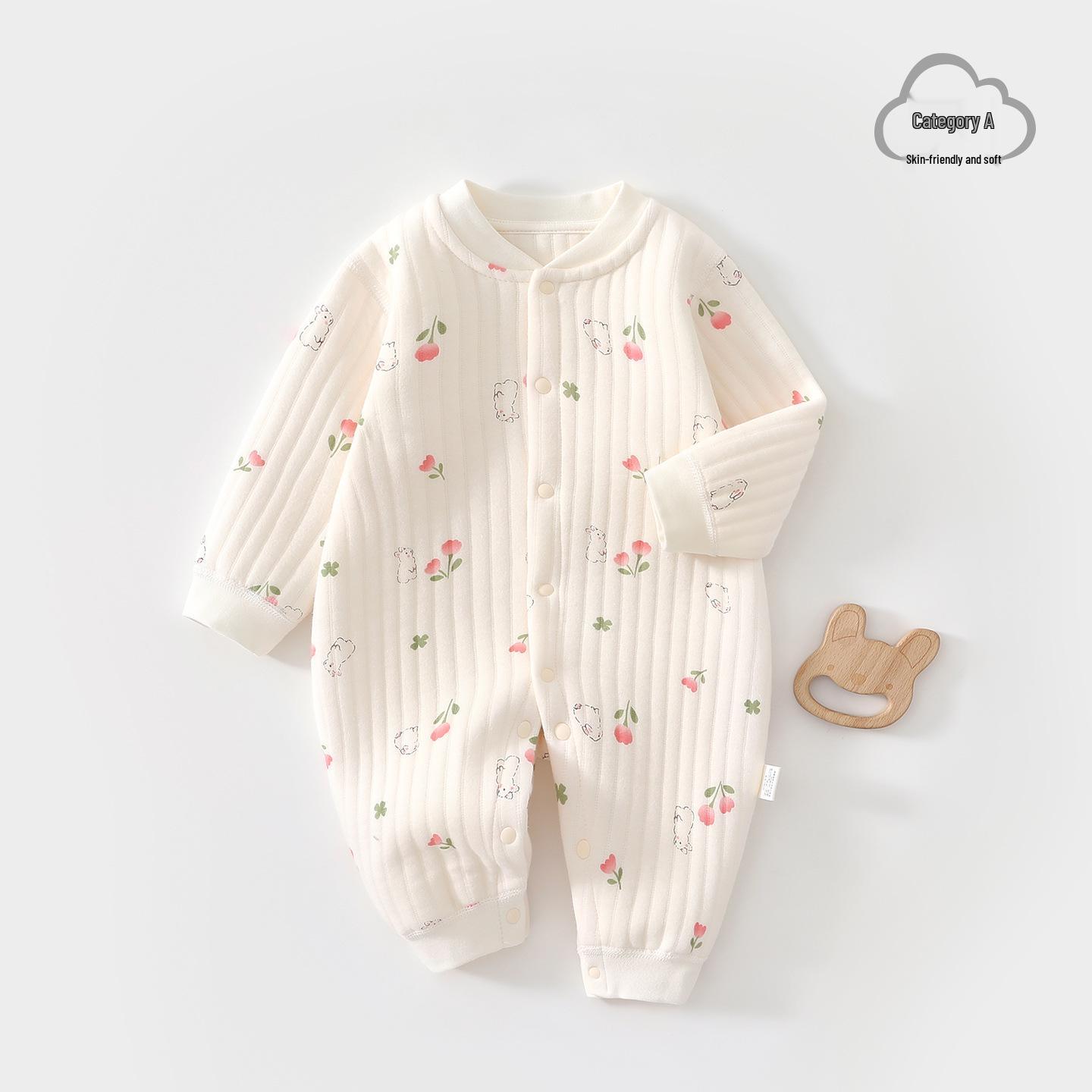 

A-Class Warm Winter Romper for Baby Girls: Cozy Crawling Outfit, Infant & Toddler Thick Winter Wear, Sizes 73-80. 73