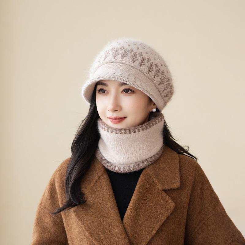 In autumn and winter, the elderly are cold-proof, velvet and warm, knitted hats, women s thickened basin hats, trendy wool, versatile and fashionable One size