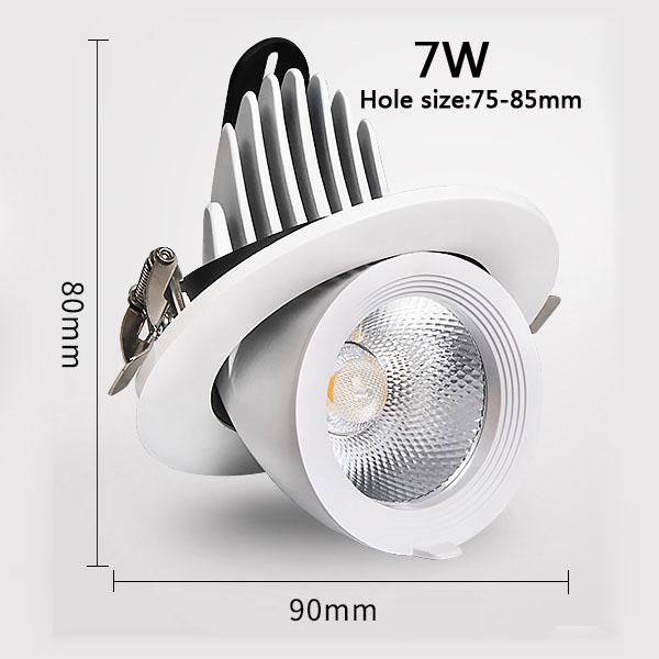 Led COB Downlight Recessed Light 360 Degree Adjustable Angle 5W 12W 20W 30W 40W Spot Lamp Living Room Office Mall Bar AC110-240V